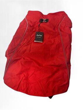 NWT, Joy Dog, Red Dog Rain Vest with Contrast Piping 3XL